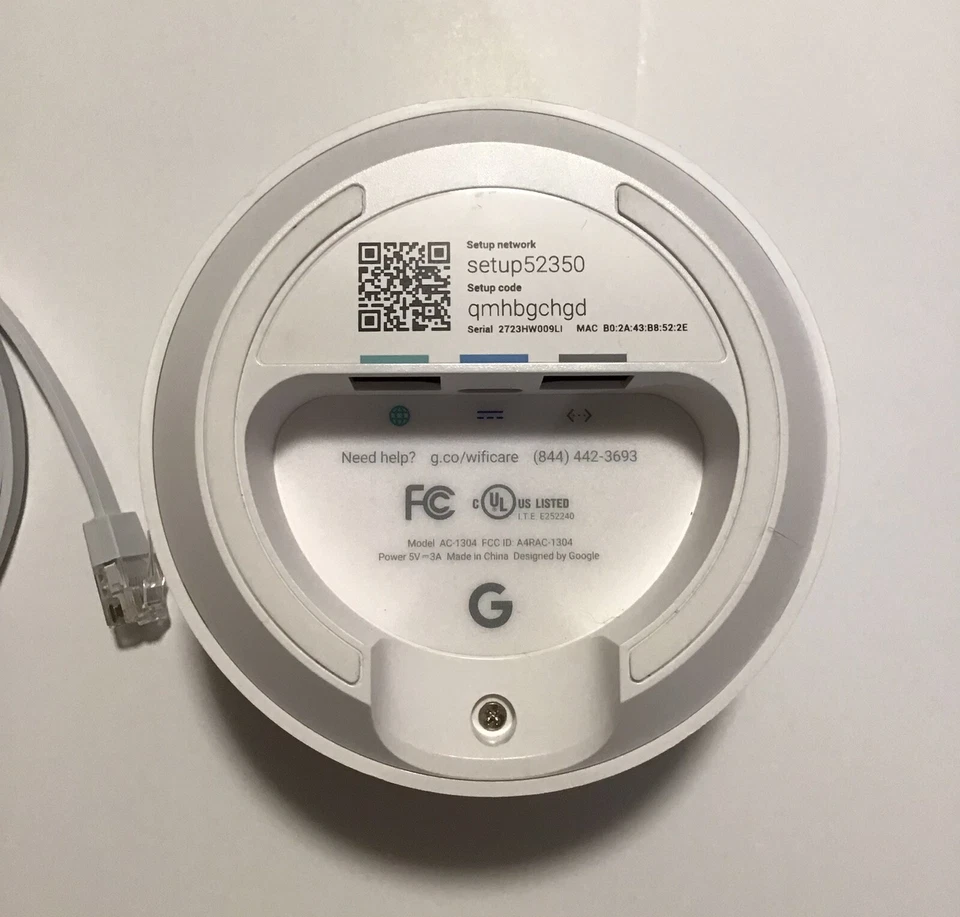 Google Mesh WiFi Router AC1200 for Whole Home Coverage AC-1304 White Pre-Owned - Image 3 of 4