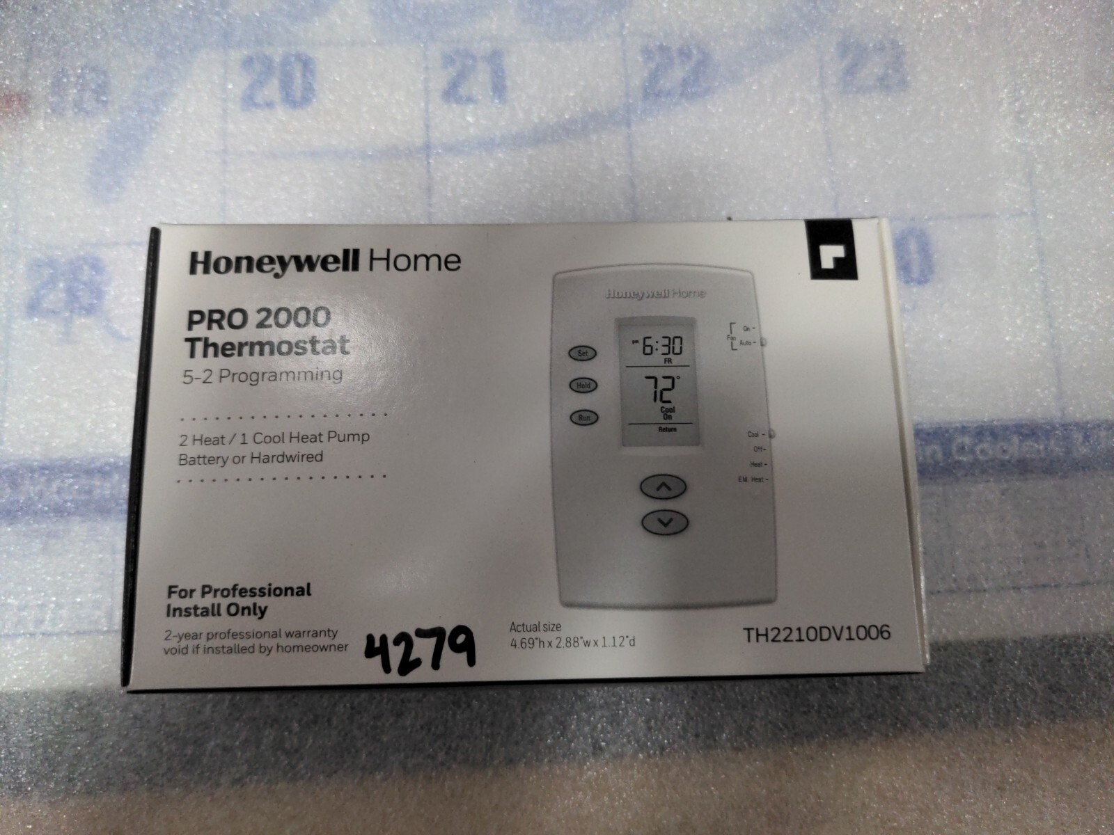 Pro+2000+Honeywell+Thermostat+Programmable+2+Heat+1+Cool+Vertical+ Th2210dv1006 for sale online | eBay