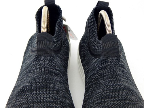 Zapatillas deportivas FitFlop Uberknit sin cordones en negro/gris suave para mujer Reino Unido 6 UE 39 - Imagen 6 de 24
