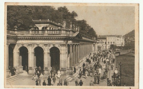  TSCHECHOSLOWAKEI KARLOVY VARIANT, MÜHLENKOLONNADE, 1947 NACH PALÄSTINA - Bild 1 von 2