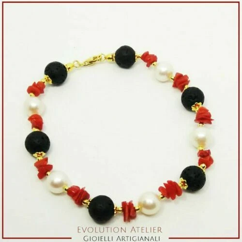 Bracciali di lusso con gemme rosse di pietra principale corallo