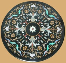 24 " Marmo Rotondo Divano Tavolo Top Pietra Dura Artigianato Fatto Arredo Casa