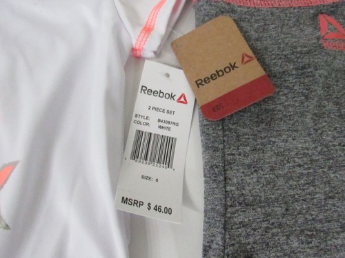 Reebok 2 pc Set: Short Sleeve Graphic Shirt and Criss-Cross Ankle Legging NEW - Picture 8 of 28