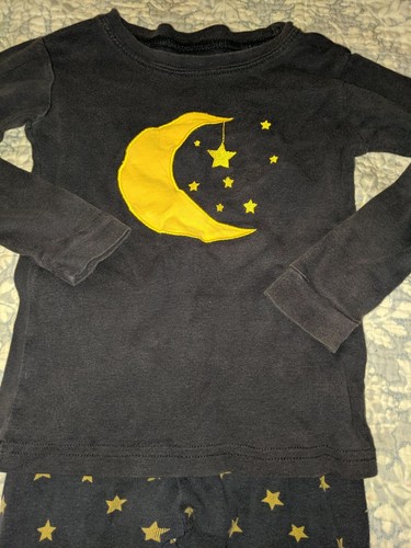 Leveret Kids Sz. 4 Two Pc. Moon & Star Pj Set. Cute - Picture 4 of 8
