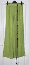 BNWT PRETTYLITTLETHING SAGE GREEN TEXTURED WIDE LEG TROUSER SIZE 8 RRP £22