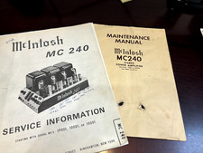 McIntosh MC-240 1P1001 100D1 10G01 Repair Maintenance Service Manual  ORIGINAL 