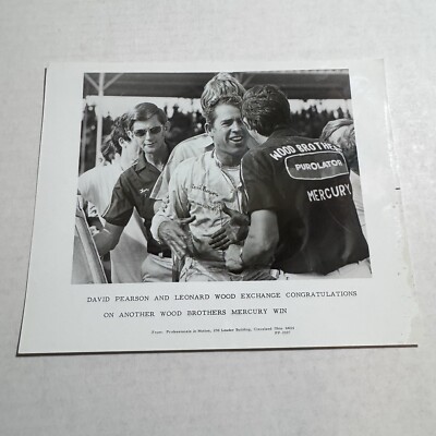 4 DAVID PEARSON WOOD BROS PRESS SHOT +BONUS vintage 8x10 photos MERCURY WIN RARE