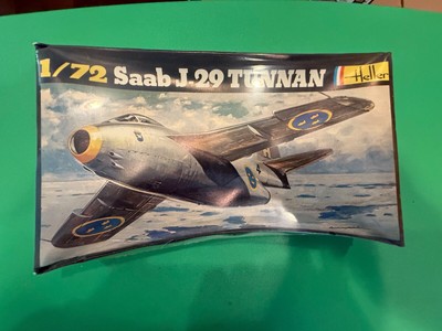 Vintage lot of 2 Heller models Swedish Fighters 1/72 Saab J-29 Tunnan, Saab J-21