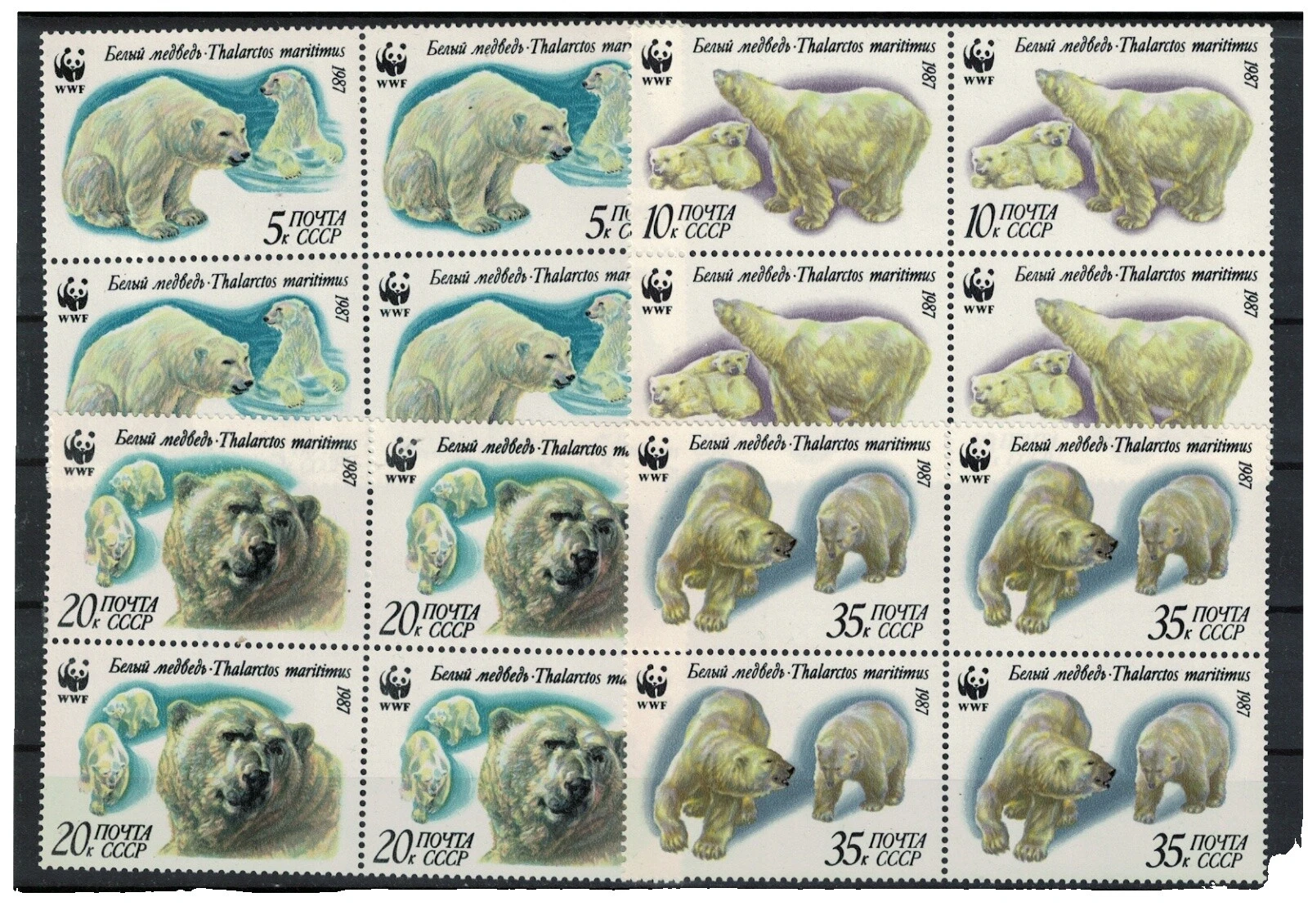 Mint Never Hinged/MNH World Wildlife Fund (WWF) Multi-Color Russian & Soviet Union Stamps