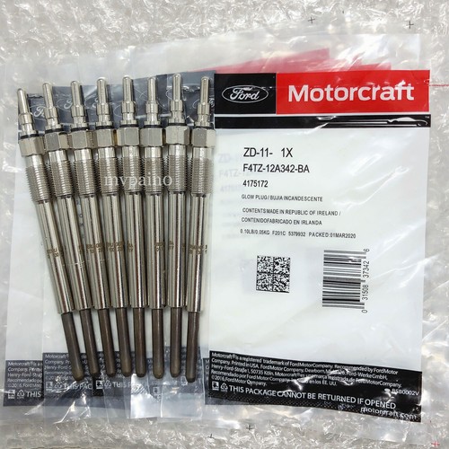 8PCS Genuine Motorcraft ZD-11 F4TZ-12A342-BA Glow Plugs For F250 F350 E-350 7.3L - Picture 2 of 8