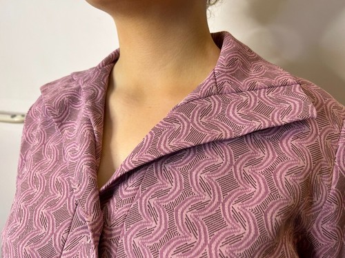 Vintage Australian 1960s Crimplene Coat Dress Mod Go-go Purple Abstract AU 18 - Picture 12 of 20