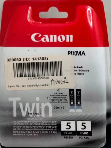 Canon 5, PGI-5BK Original Pixma, Black, Twin Pack Cartridge OVP  NEW Genuine