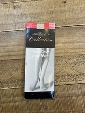 Vtg Jaclyn Smith Silky Sheer Knee High Pantyhose One Size Sheer Toe Biscque New