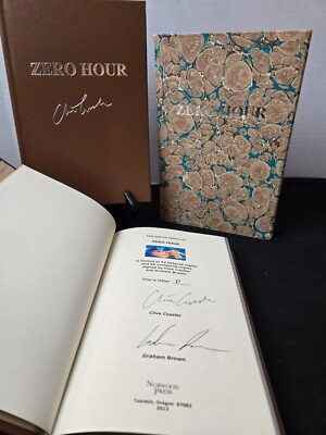 SIGNED x2 Clive Cussler Graham Brown ZERO HOUR 1st Norwood Lettered Lim Ed RARE