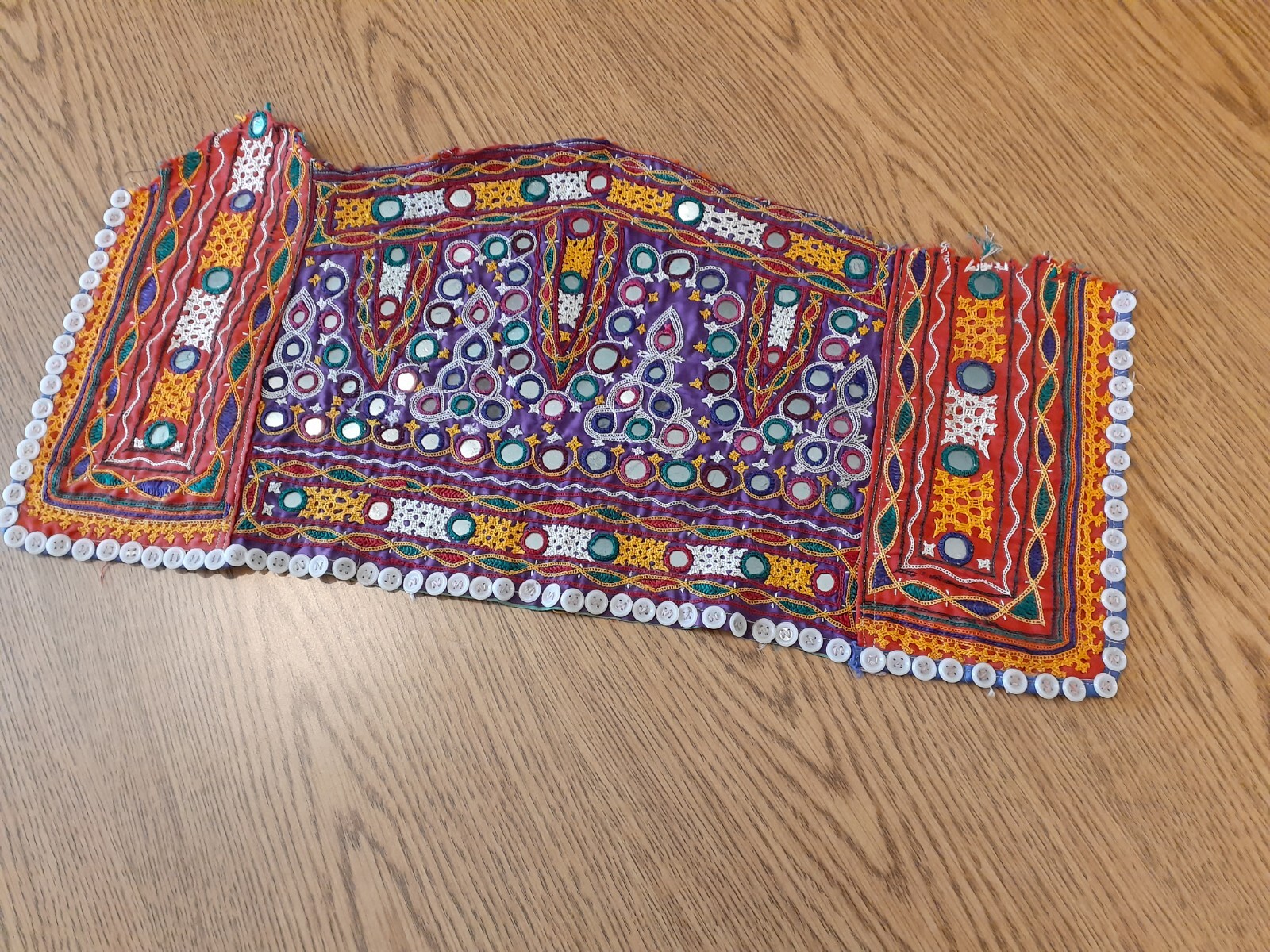 Patchwork Quilt Embroidered Handmade Panel Mirror… - image 6