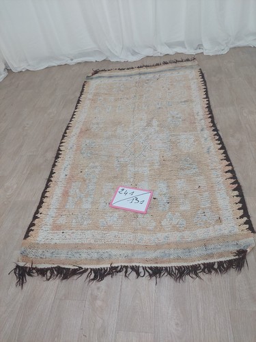 Moroccan Handmade Tribal Vintage Area Rug Faded Wool Runner Berber Kilim Rag Rug - Picture 5 of 11