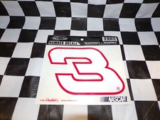 Dale Earnhardt Sr 3 Vintage Removable/Reusable Number Decal NASCAR