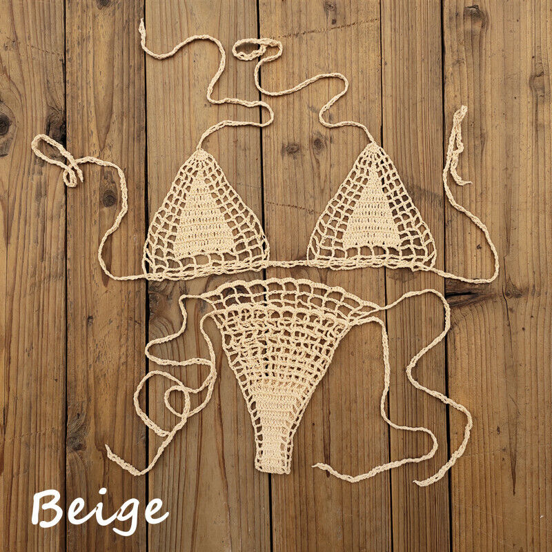 crochet string bikini G thong string beach micro swimwear Sexy ...