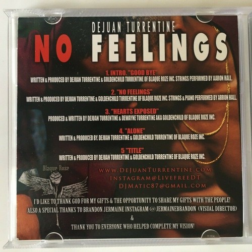 DEJUAN TURRENTINE Hand Signed "NO FEELINGS" CD For PRINCESS NAOMI New! - Picture 8 of 8
