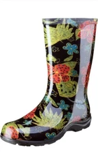 Sloggers Women's Midsummer Floral Print Rain and Garden Boots Size 8 New NWT