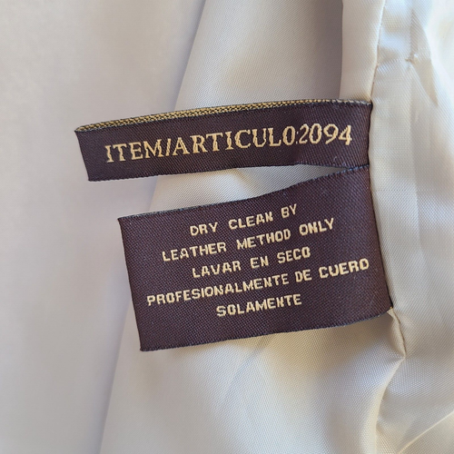 Vintage EMC Wildleder Motorrad Reißverschluss Jacke Größe Large Farbe hellbraun gepolsterte Ellbogen (C - Bild 16 von 24