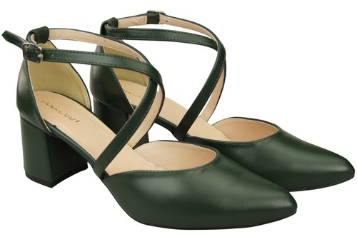 Elegantes sandalias de cuero con lado abierto en tacón estable 218 - Imagen 78 de 113