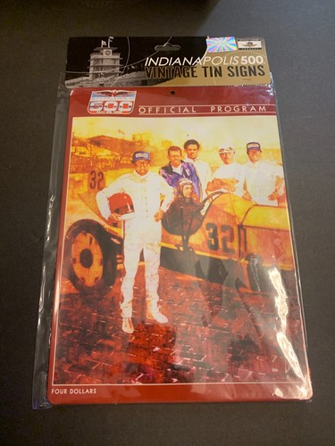Tin Sign 8-1/4" x 11-1/2" Indianapolis 500 1986 Program Liberty Sweep Stakes