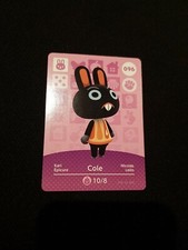 COLE ANIMAL CROSSING AMIIBO SERIES 1 CARD #096 TRACKED AU POST geniuine
