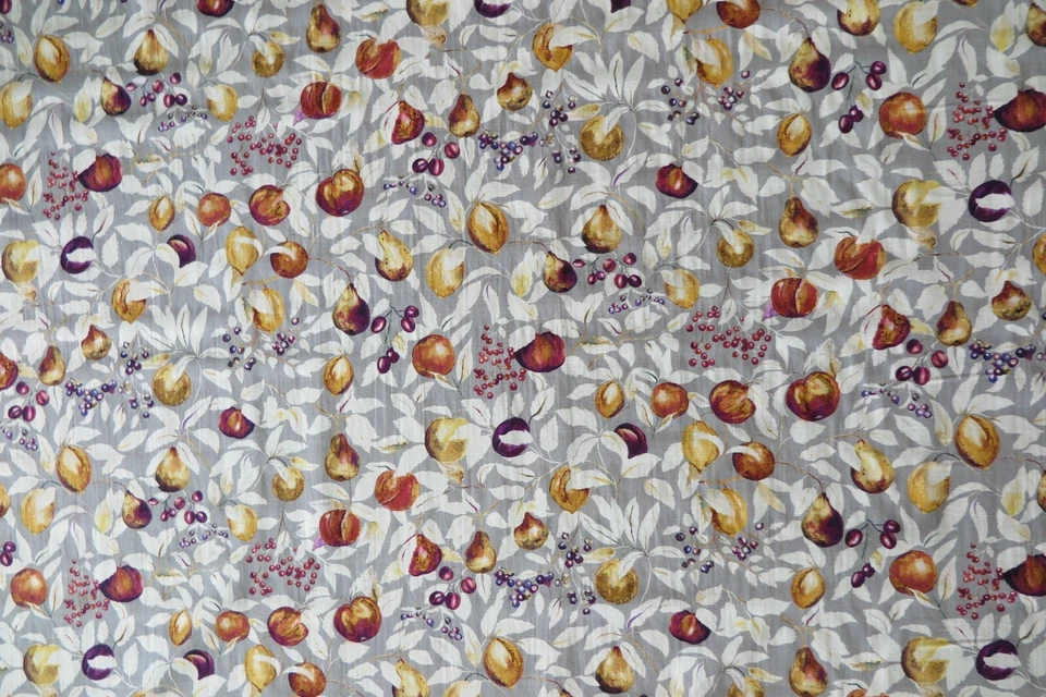 DISEÑO DE TELA LIBERTY ARTS "Fruit Billet" 6 METROS GRIS BAYA MEZCLA DE LINO Foto 3 de 4