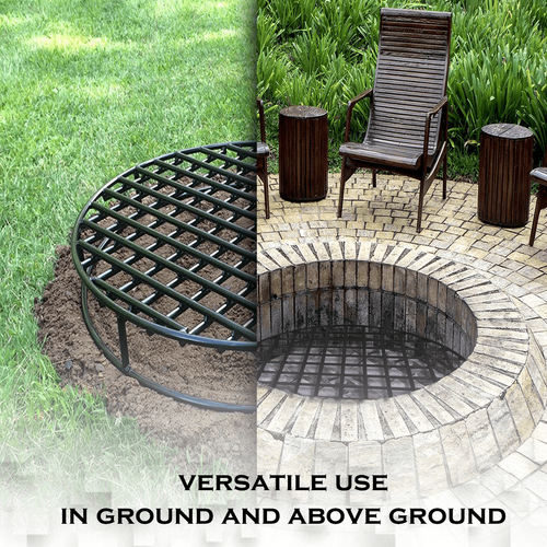 29.5” Round Heavy Duty Steel Grate for Outdoor Firepit Above Ground