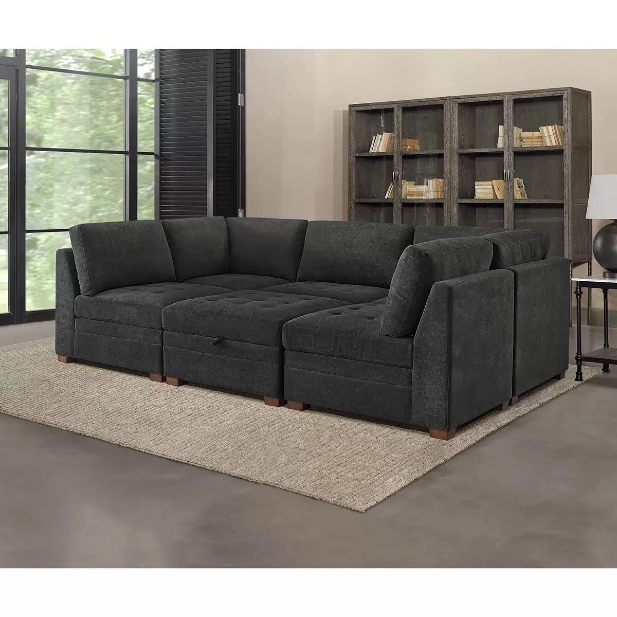 Dark grey sofa sectional online