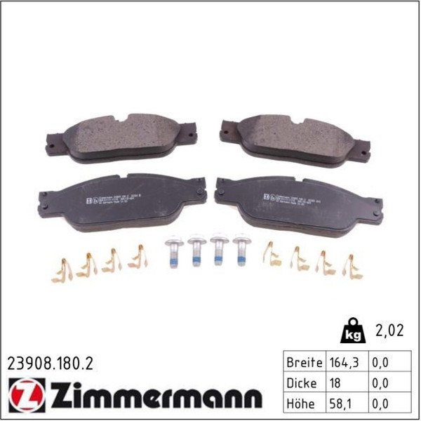 Zimmermann 23908.180.2 Bremsbelagsatz FüR Jaguar S Type XJ X200 X350 X358-image