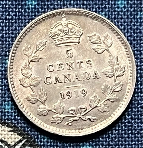 1919 Canada 5 Cents Silver — photo from the most recent tracked eBay sale