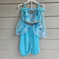 Disney Store Aladdin Jasmine Toddler Girl SZ 4 Blue Princess Costume Dress Up