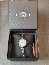 Coach Women's Stainless Steel Silver Watch Diamond Accent New In Box