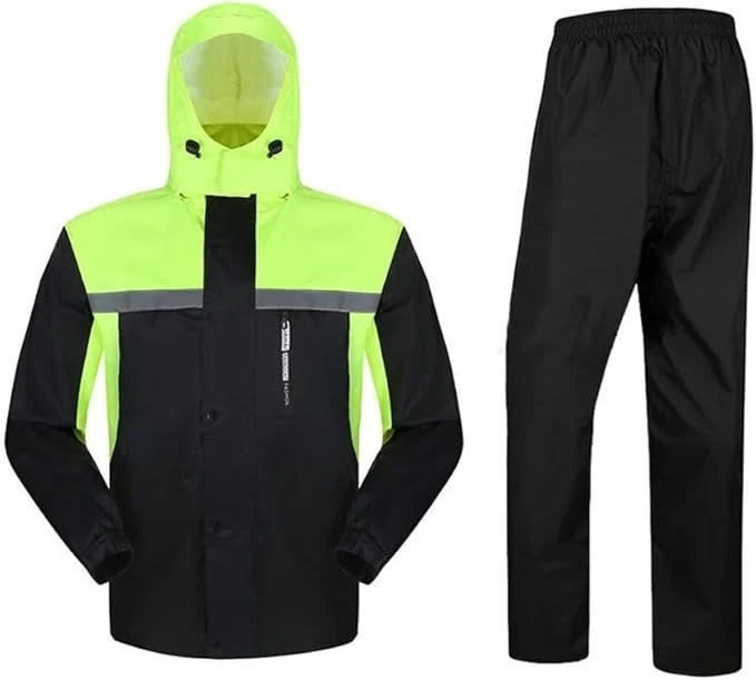 Men'S Rain Suit High Visibility Reflective Work Rain Jacket Pants New XXL