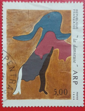 French Stamp / Timbre France Oblitere 5f la danseuse de jean Arp 1986 N° 2447