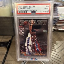 1996 Score Board Kobe Bryant Basketball Rookie Card #15 Graded PSA 9 MINT. rookie card picture