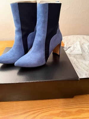 Stiefelette Maßanfertigung Fa. Girotti Italien, Jeansblau Absatz 9 cm