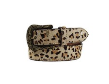Angel Ranch Western Belt Womens Cheetah Calf Hair M Brown D140004102
