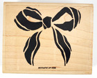 1996 Stampin Up Rubber Decorative Bow Wood Mounted Rubber Stamp
