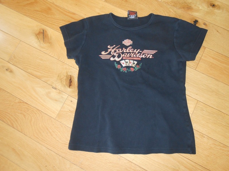 Harley Davidson T-Shirt Womens Medium Black  Short Sleeve Casual