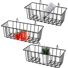 3 Pack Grid Panel Hanging Wire Basket Storage And Display Basket For Wall Kitche