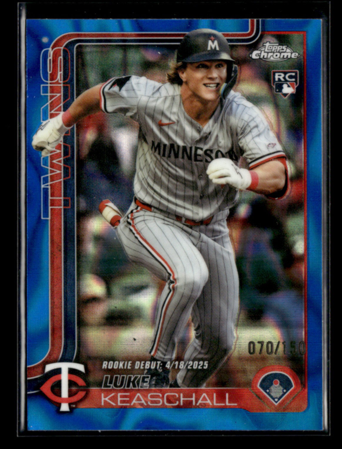 Luke Keaschall RC 2025 Topps Chrome Update Rookie Debut Blue Lava 070/150 [zj93