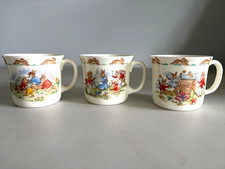 Bunnykins Cups, Royal Doulton for Kids  Set Of 3 Vintage Handled Mugs