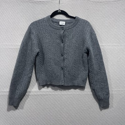 Aritzia Sunday Best Cardigan Womens M Grey Aimy Wool Blend Sweater City Office
