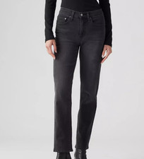 Levi's Women's 724 High Rise Slim Straight Jeans Urgent Update Black 29x32 NWT