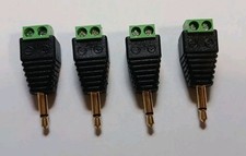 3.5mm Mono TS Plug to Screw Terminal Adapter Lot of 4 Audio CCTV Connector