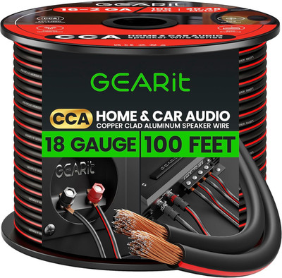18 Gauge Speaker Wire, Speaker Cable 100Ft for Car Audio, Home Theater, Cca(Blac