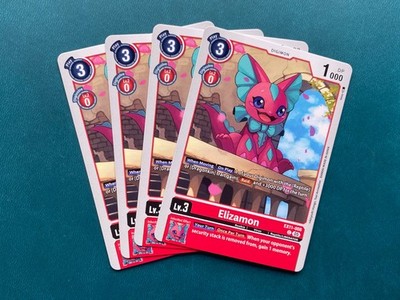 Elizamon EX11-008 Playset Dawn of Liberator Digimon Card Game x4
